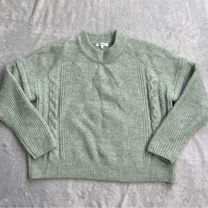 Madewell Sage Green Cable Knit Sweater